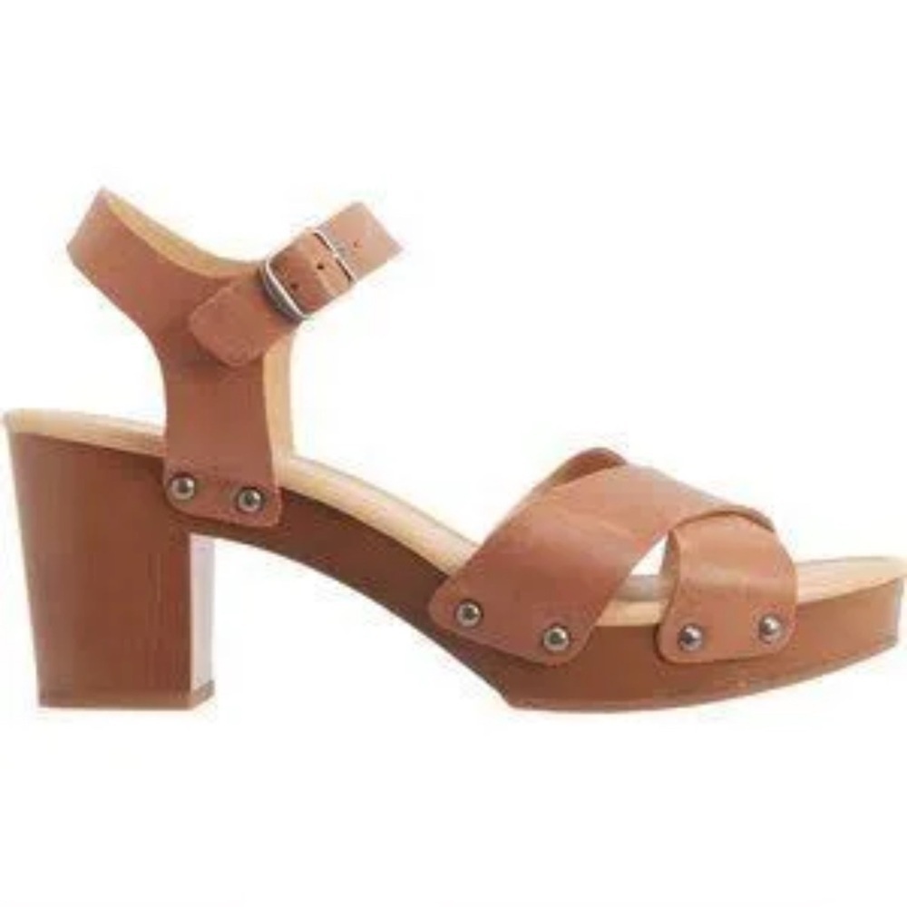 Women's Tan Block Heel Sandals